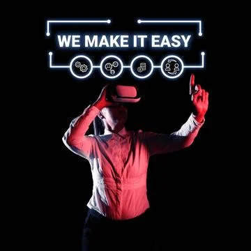 Sign displaying We Make It Easy. Business concept Offering solutions 写真素材