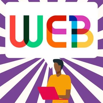 Sign displaying Web. Business idea a system of Internet servers that support Illustrazione stock