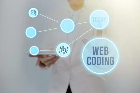 Sign displaying Web Coding. Business showcase a system of symbols and rules used Stock Photos