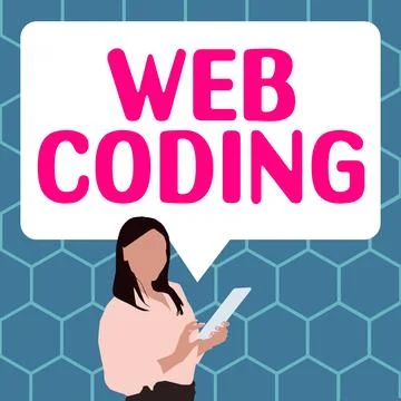 Sign displaying Web Coding. Conceptual photo work involved in developing a web Stock-Illustration