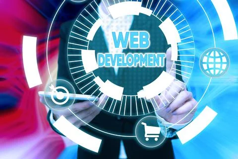 Sign displaying Web Development. Business showcase work involved in developing a Stock Photos