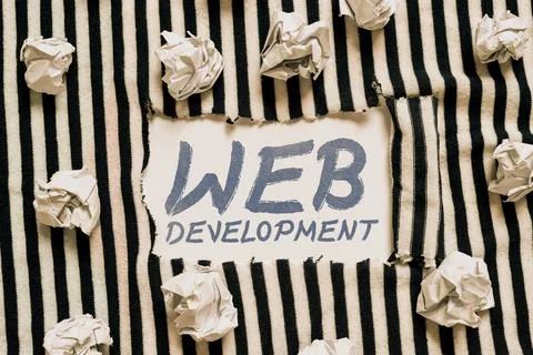 Sign displaying Web Development. Business overview work involved in developing a Stock Photos