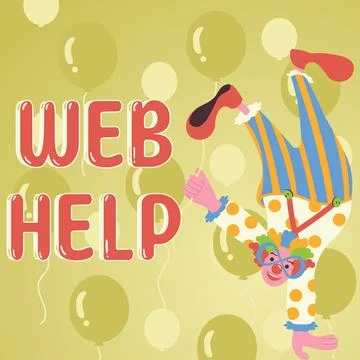 Sign displaying Web Help. Conceptual photo procedural or reference information Stock Illustration