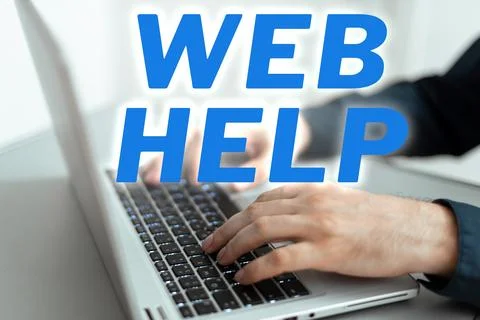 Sign displaying Web Help. Internet Concept procedural or reference information Stock Photos