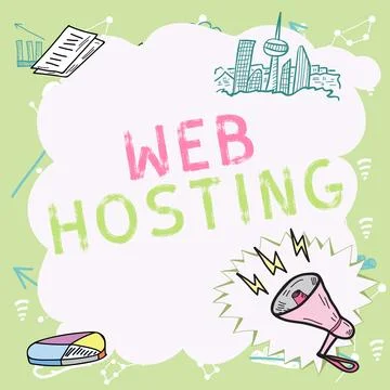 Sign displaying Web Hosting. Business showcase The activity of providing storage Stock Illustration