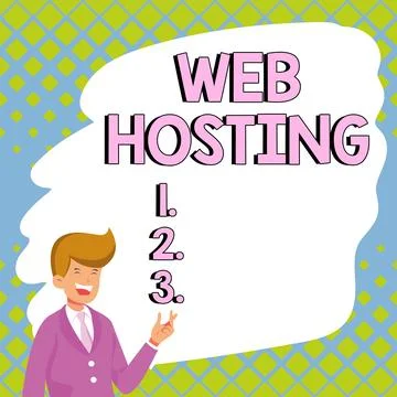Sign displaying Web Hosting. Business overview The activity of providing storage Stock Illustration