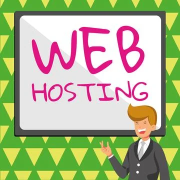 Sign displaying Web Hosting. Word Written on The activity of providing storage Stock Illustration