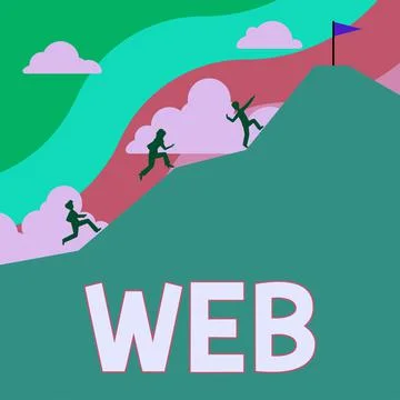 Sign displaying Web. Internet Concept a system of Internet servers that support 스톡 일러스트