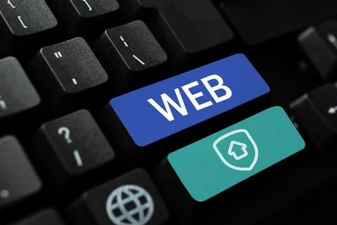 Sign displaying Web. Internet Concept a system of Internet servers that support Stock Photos