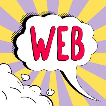 Sign displaying Web. Word for a system of Internet servers that support Stock Illustration