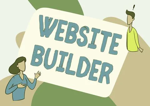 Sign displaying Website Builder. Business approach construction of websites Illustrazione stock