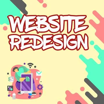 Sign displaying Website Redesign. Conceptual photo modernize improver or evamp Stockillustratie