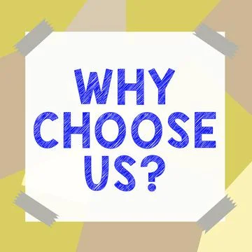 Sign displaying Why Choose Us Question. Word for Reasons for selecting our brand Ilustração Stock