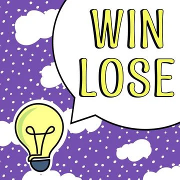 Sign displaying Win Lose. Word Written on Compare possibilities what if 스톡 일러스트