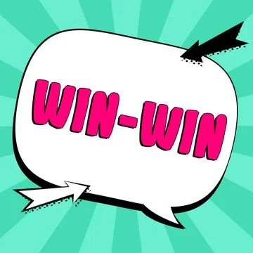 Sign displaying Win Win. Business overview Strategy for both parts obtain 스톡 일러스트