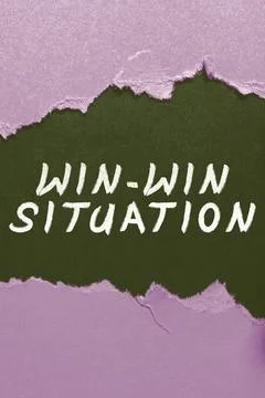Sign displaying Win Win Situation. Business approach time allocated for work and Foto stock