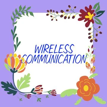 Sign displaying Wireless Communication. Conceptual photo methods of charging 스톡 일러스트