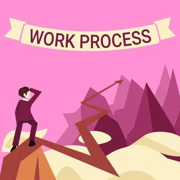 Sign displaying Work Process. Business idea Standard procedures how to handle a Illustration