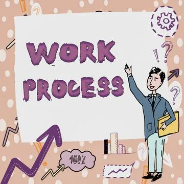 Sign displaying Work Process. Internet Concept Standard procedures how to handle Illustration
