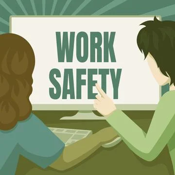 Sign displaying Work Safety. Concept meaning preventive measures applied by Stock Illustration