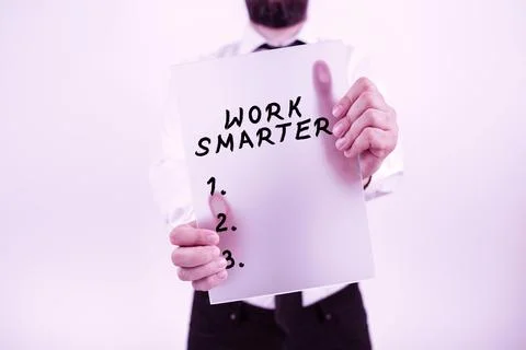 Sign displaying Work Smarter. Concept meaning Ask first to avoid 写真素材