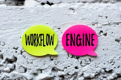 Sign displaying Workflow Engine. Business idea software application that manages 写真素材