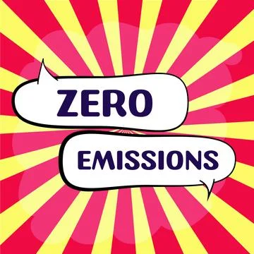 Sign displaying Zero Emissions. Conceptual photo emits no waste products that Illustrazione stock