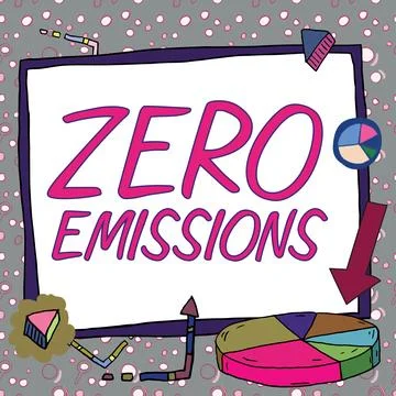 Sign displaying Zero Emissions. Internet Concept emits no waste products that Illustrazione stock