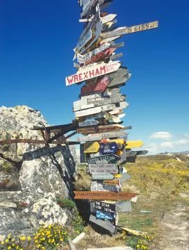 Sign distances Stock Photos