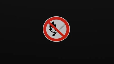 The sign do not make bonfires is located on a black monochrome background. Stock Footage 281355540