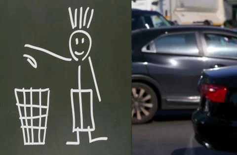 Sign do not throw, in Bucharest Foto stock