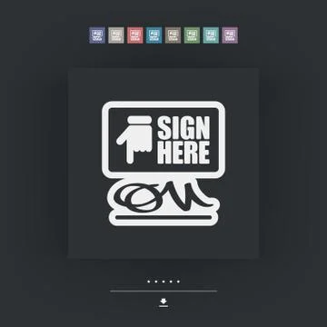 Sign on document Illustrazione stock