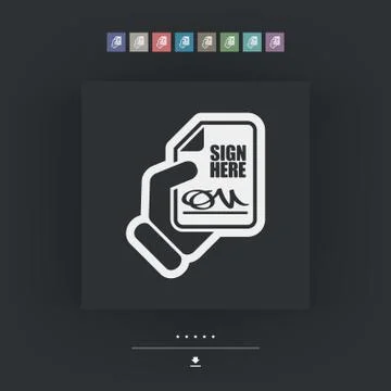 Sign on document Illustrazione stock