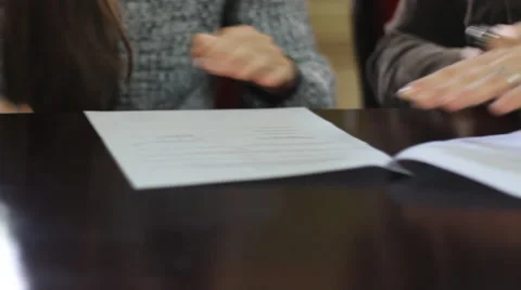 Sign the  documents contract in Office  Stock-Footage 61558672