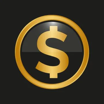 Sign of dollar on black background. Stock Illustration