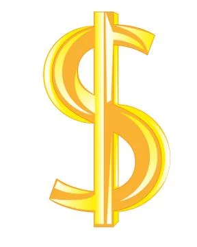 Sign dollar golden Stock Illustration