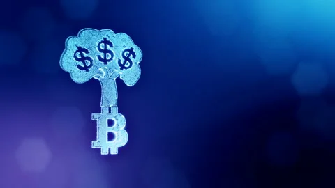 Sign of dollar tree grows from the bitcoin logo. Financial background made of Stock Footage 86401577