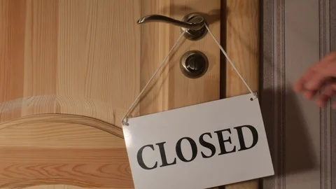 Sign on the door is closed, open. Stock Footage 91630872
