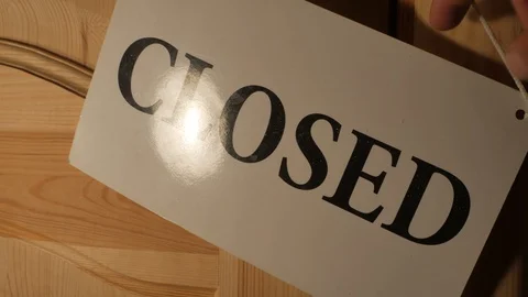 Sign on the door is closed, open. Stock Footage 91630954