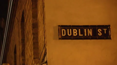 The sign Dublin St. on the wall of the house Stock Footage 67555646