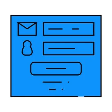 Sign up with e-mail icon color illustration Stock Illustration
