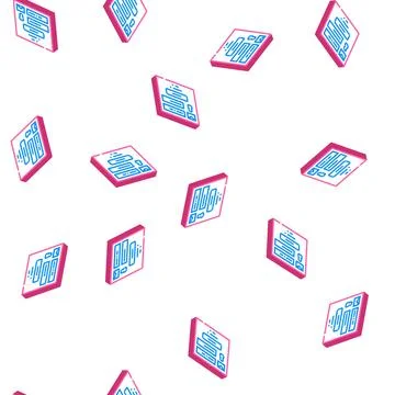 Sign up with e-mail isometric icon seamless pattern Stock Illustration