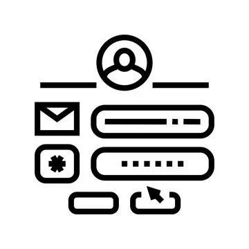 Sign up with e-mail line icon vector illustration Stock Illustration