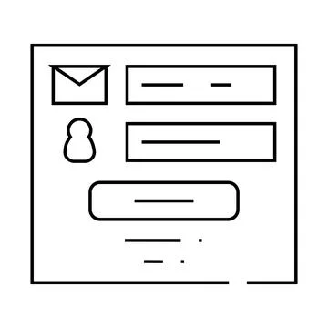 Sign up with e-mail line icon vector illustration Illustrazione stock