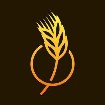 Sign of ear of wheat in circle Stock Illustration