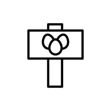 Sign egg pointer icon. Simple line vector elements of religious holiday for ui Stock Illustration