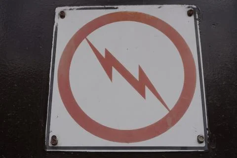 A sign of electricity Stockfoto's