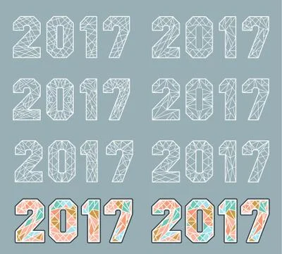 Sign elements 2017 Stock Illustration