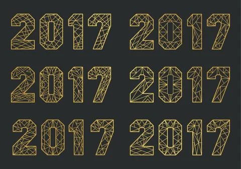 Sign elements 2017 Stock Illustration