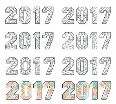 Sign elements 2017 Stock Illustration